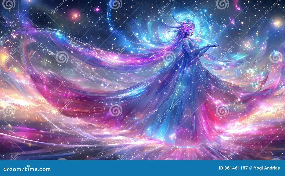 澳门赌场星空女神幻想插画
